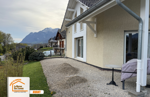 bois composite gris anthracite, artisan local Albertville, réseau d’artisans fiable, carrelage ou composite extérieur, terrasse élégante