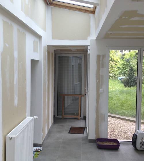 Pose de plaques de plâtre