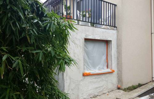 Rénovation enduit gratté à Saint-Malo (en cours de réalisation)