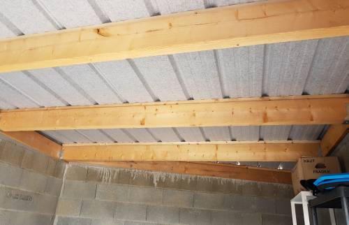 Charpente bois adaptée à la couverture bac acier avec film anti condensation