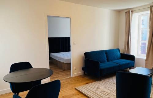 salon appartement bleu