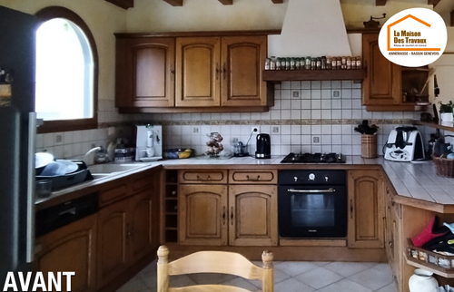 travaux de rénovation, rénovation cuisine moderne, rénovation carrelage Vulbens, faux plafond led, rénovation menuiseries