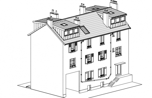 Surélévation d’un duplex avec création de 4 chiens assis à Asnières