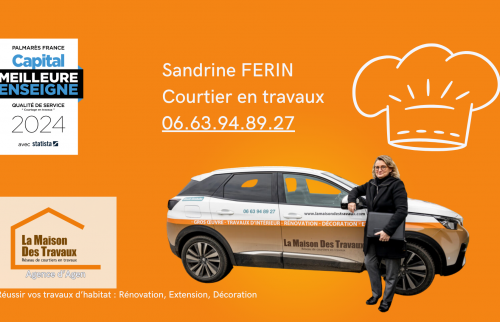 Nouvel espace de vie à Agen : rénovation complète cuisine-salon avec accompagnement clé en main de La Maison Des Travaux.