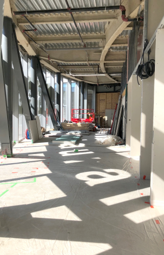 Photo pendant travaux globale de l'espace à aménager