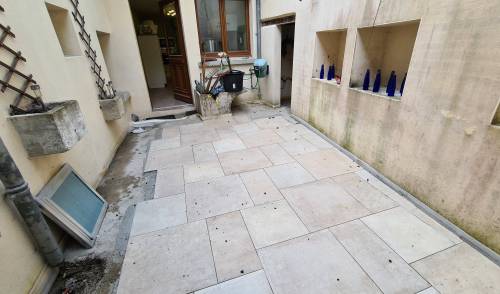Terrasse carrelée - travaux en cours