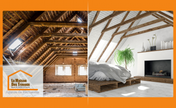 (avant/après aménagement des combles) Transformation de combles à Marmande : rénovation complète signée La Maison Des Travaux de Marmande.