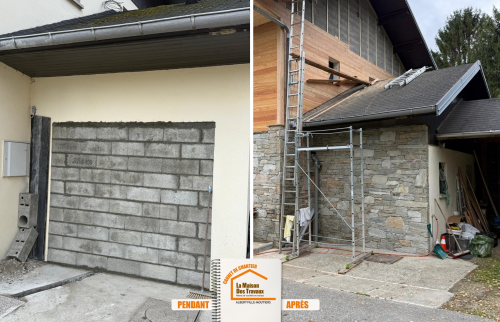 La Maison des Travaux Moûtiers, rénovation garage Savoie, aménagement studio complet, courtier en travaux Albertville, parquet et faïence Mercury