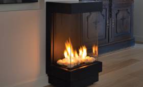 Poêle à gaz dans la bibliothèque - Ascain - 64310 -