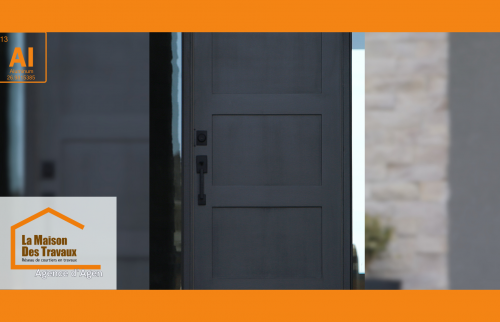 🚪 Porte en alu installée à Villeneuve-sur-Lot par La Maison Des Travaux Agen : isolation, sécurité et esthétique.