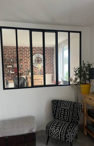 Verrière d'atelier, vue depuis salon