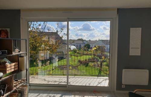 Vue sur la nouvelle baies vitrée