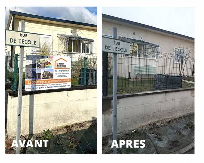 Travaux d'aménagement extérieur avant et après