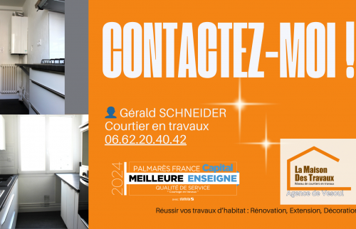 Contactez Gérald Schneider, courtier en travaux à Vesoul, pour une rénovation sans stress et des artisans fiables.