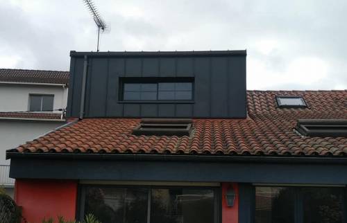 Après travaux : Extension bois bardage zinc