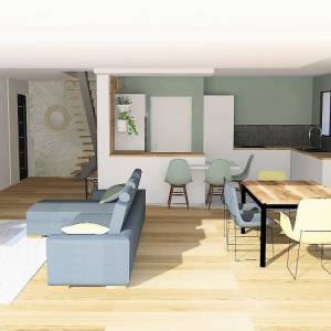 Décoration maison en construction à St Jean de Monts réalisé par Aurelie GUITTONNEAU - La Maison Des Architectes