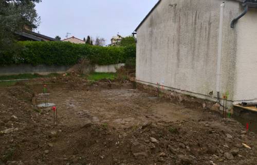 Extension de maison à Couëron préparations