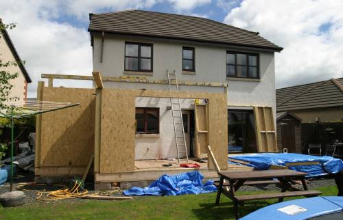 Chantier maison avant montage de l'extension bois - La Chapelle-sur-Erdre – 44240 -