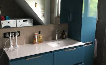 Rénovation d'une salle de bain, meuble vasque et colonne à Altkirch