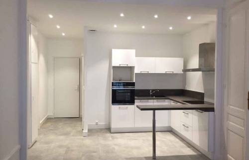 Rénovation et réagencement d'un appartement situé dans le quartier Lyon Brotteaux : cuisine équipée