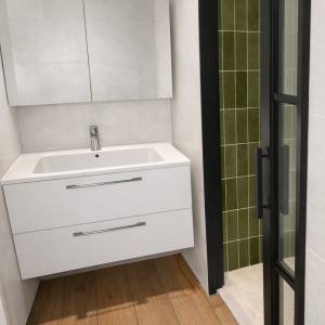 Lavabo blanc rénové