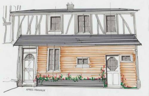 Dessin architecte façade 3 Rouen Gare La Maison des Travaux Rouen