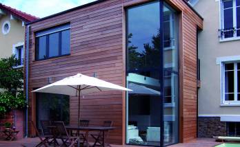 Extension de 30 m2 en ossature et bardage bois à Vertou (44)