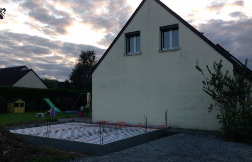 Fondation et hourdis pour l'extension garage