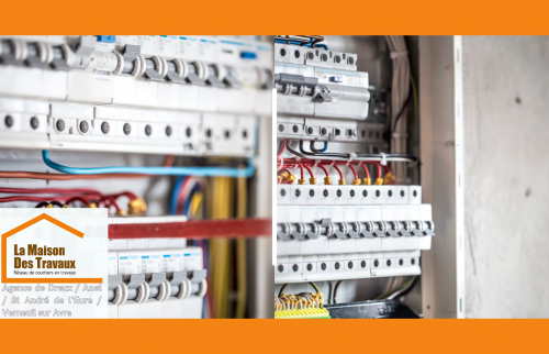 Remplacement complet du tableau électrique à Dreux, installation neuve conforme NFC 15-100 par La Maison Des Travaux.