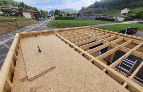 Construction d’un garage double à Vinay ossature 