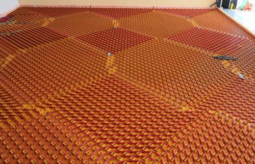 Calepinage installation tuyaux plancher chauffant hydraulique (91)