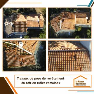 Rénovation de toiture avec nouvelles tuiles en terre cuite - Les Moutiers-en-Retz 44760