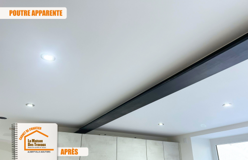 Renforcement structure garage, Installation pompe à chaleur PAC, Pose panneaux isolants, Cuisine compacte studio.