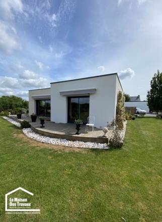 Création d'un jardin autour d'une extension dans le Morbihan