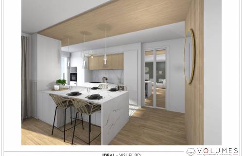 Simulation du projet de cuisine par l'architecte
