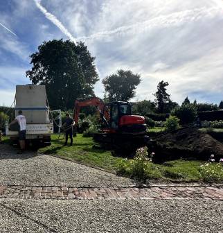 Travaux pendant l'assainissement