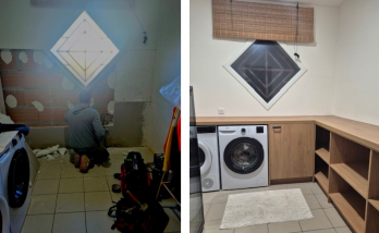 Travaux buanderie avant après Bazas