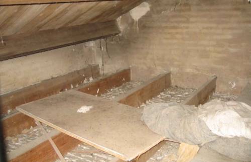 Les combles avant de baisser le plafond