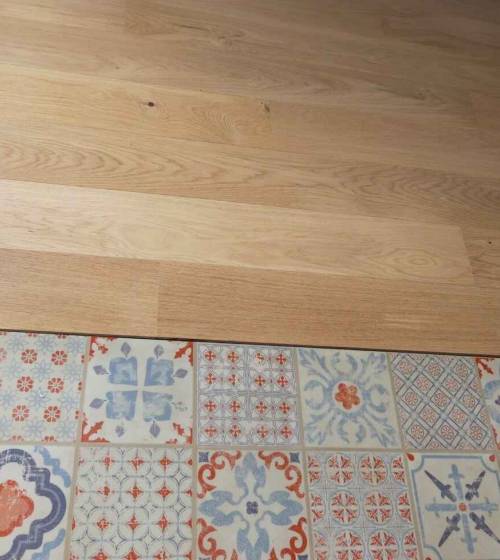 Sol PVC imitation carreaux de ciment - Cléguer (56620)