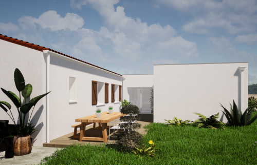 Plan 3D - Extension de 30 m² à Vertou