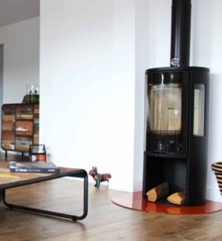 Poêle à bois installé