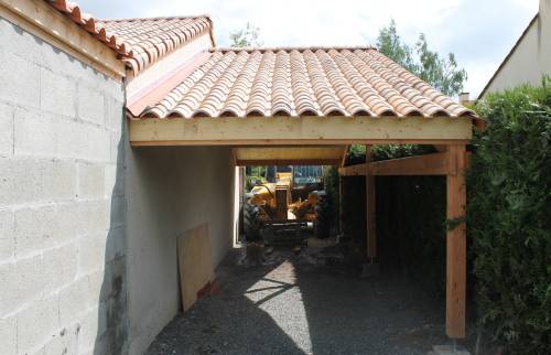 Création d'un carport à Basse-Goulaine - travaux en cours