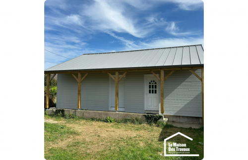 Bardage gris avec isolation 