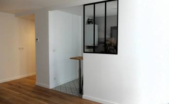 Lyon (69009) : rénovation d'appartement avec cuisine ouverte sur séjour et verrière d'atelier