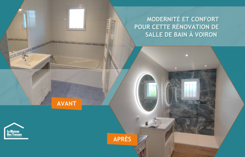 avant après rénovation salle de bain à Voiron