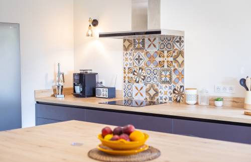 Crédence carrelée carreaux de ciment