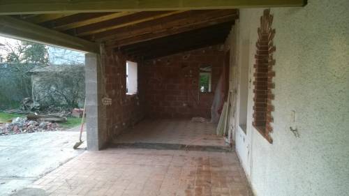 Terrasse avant travaux de fermeture et ouverture de mur porteur - Villebrumier 82