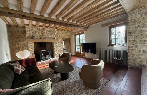 Poutres dans le coin salon