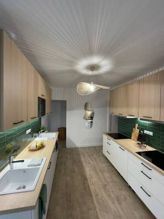 Cuisine aménagée dans une maison rénovée pour le coliving - Montauban 82000