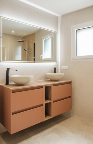 Création d'une salle d'eau dans le cadre d'une surélévation à Vertou - meuble vasque